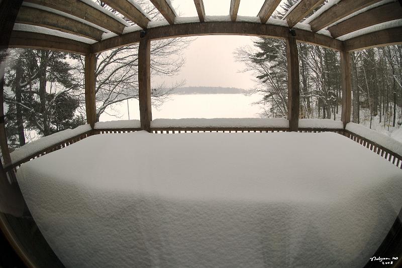 20080213_122606 D200 P1.jpg - Looking out onto Balcony at Happy Tails, Bridgton, Maine